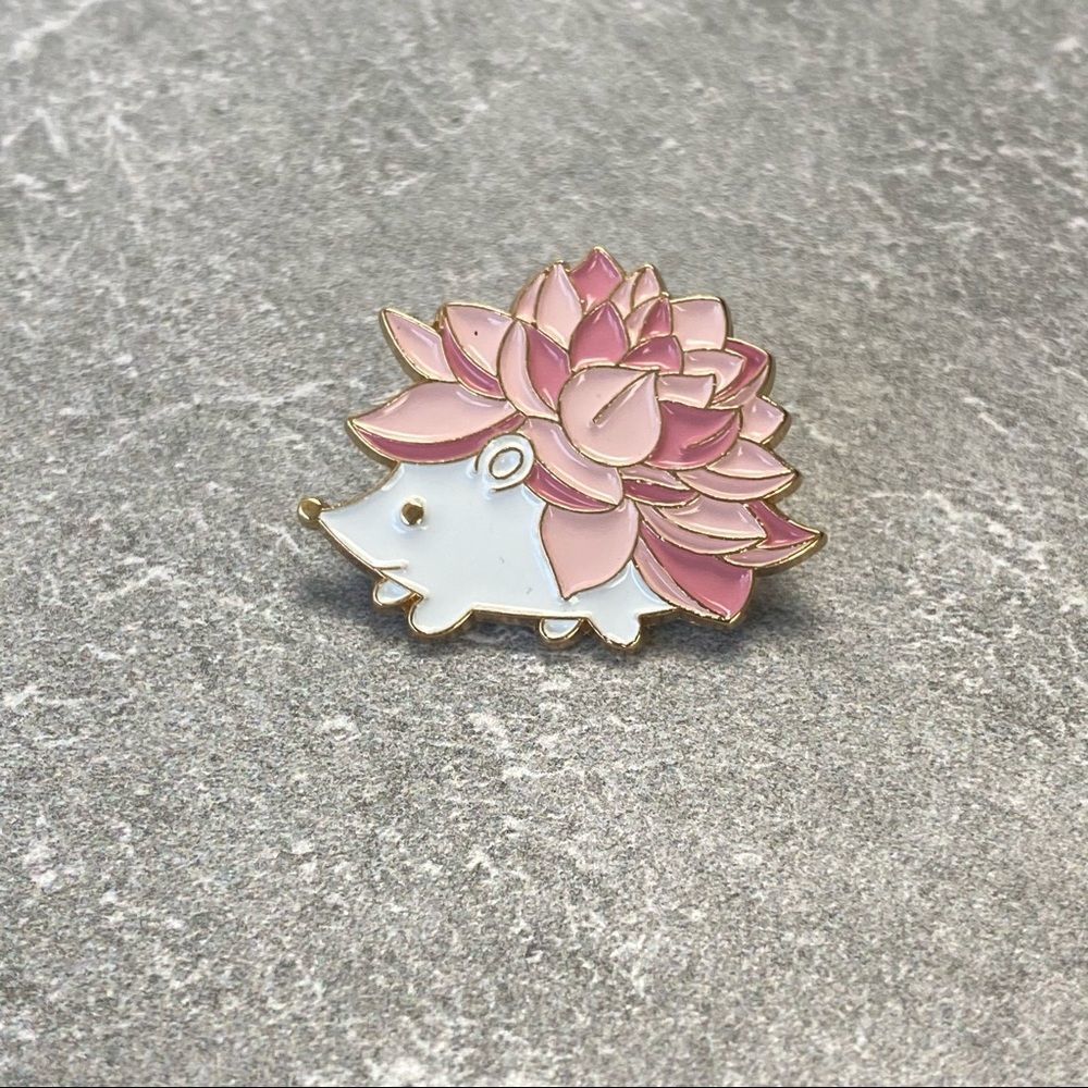 Pink Porcupine Enamel Pin/ Brooch Lapel - Picture 2 of 6
